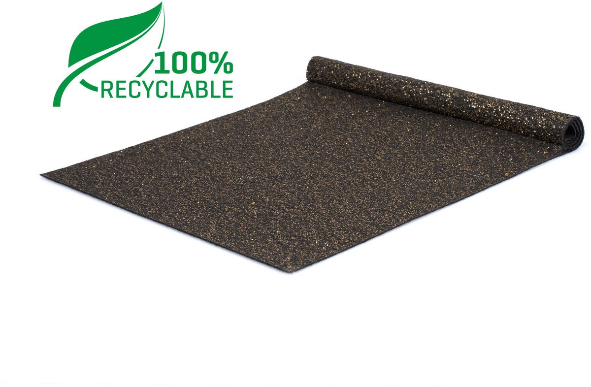 GJ Floors | Glitterloper Recycle | 618 - Zwart Goud | 100 x 500 cm